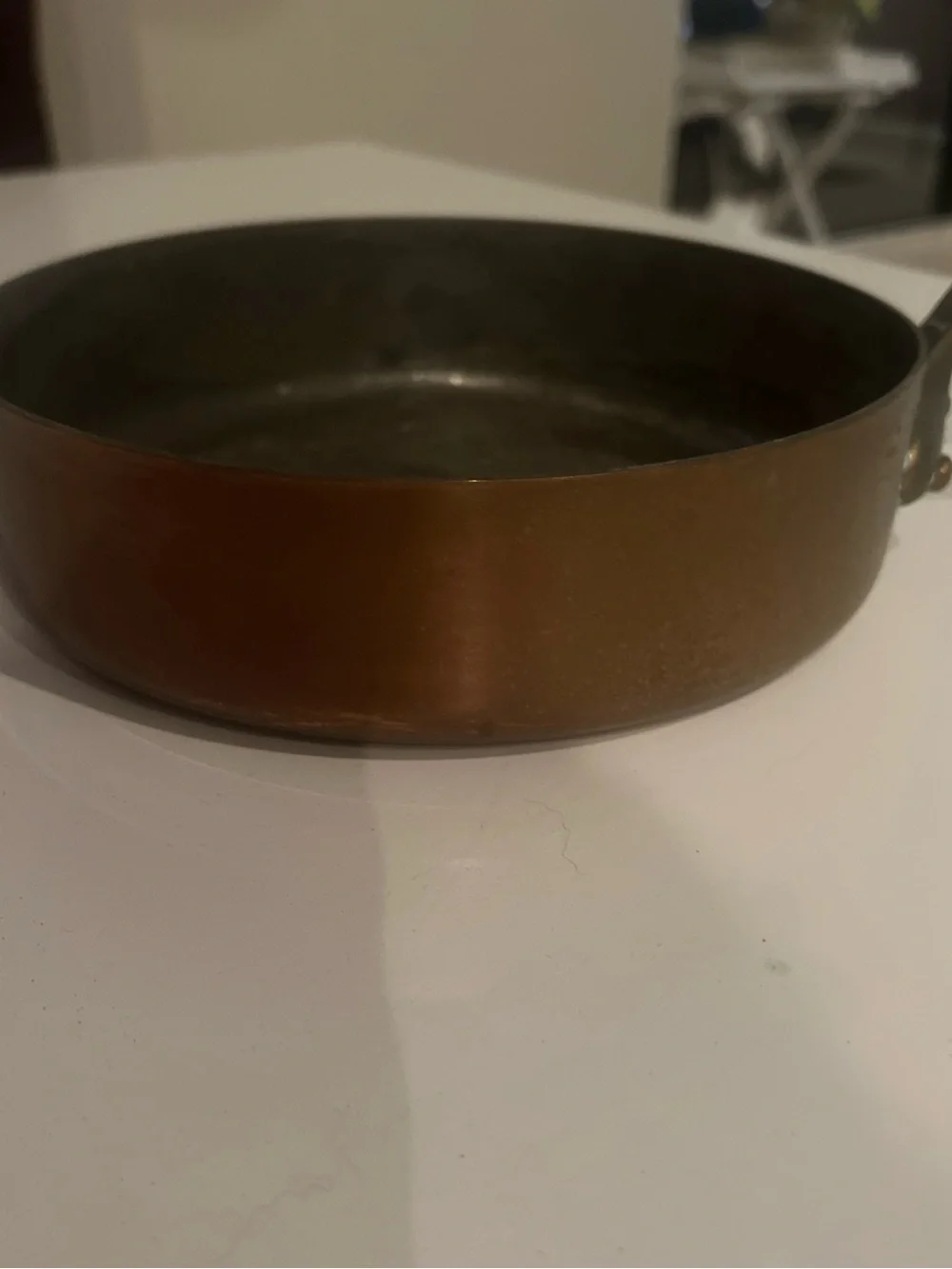 Williams Sonoma France Copper 8 Inch Brass Handle Sauté Pan Vintage